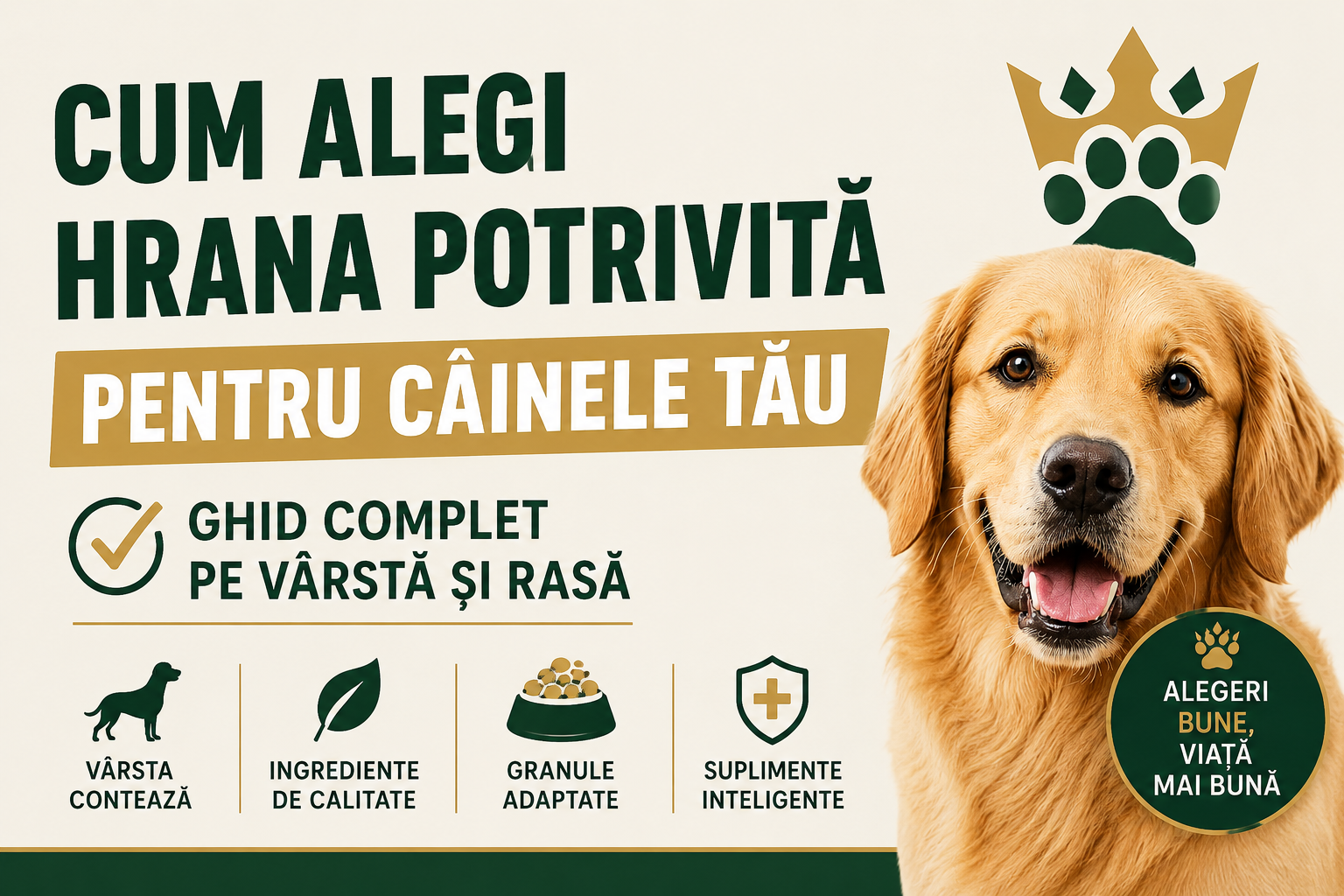 Cum alegi hrana potrivită pentru câinele tău - Ghid complet pe vârstă și rasă