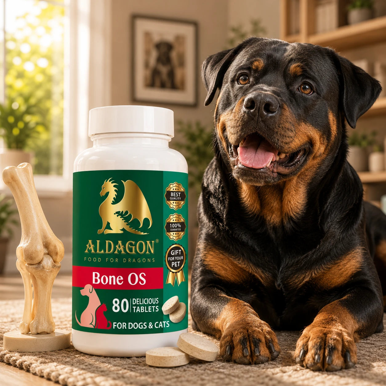 Bone Os — for healthy joints and bones, for fractures, osteoarthritis, and dysplasia in dogs and cats